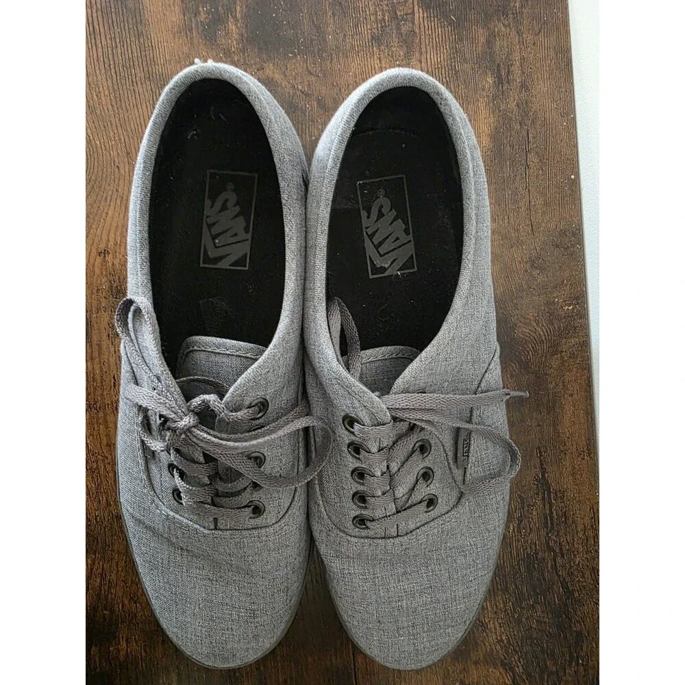 Vans Era Gray Chambray Low Top Skate Shoes Mens 8.5 Womens 10